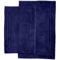 Superior Cotton 2-Piece Bath Rug Set  Navy Blue BATHRUG-2PC-NB